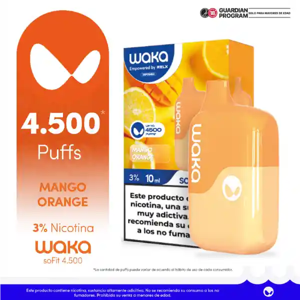 WAKA Vape SoFit 4500 Mango Orange-3% 4500 puff