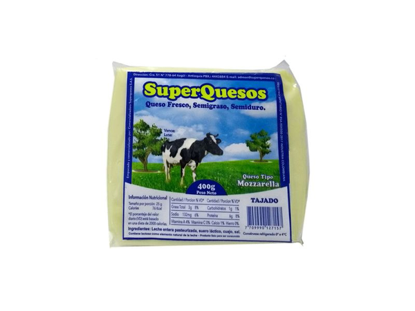 Superior Lacteosqueso Mozzarella Tajado 400 g