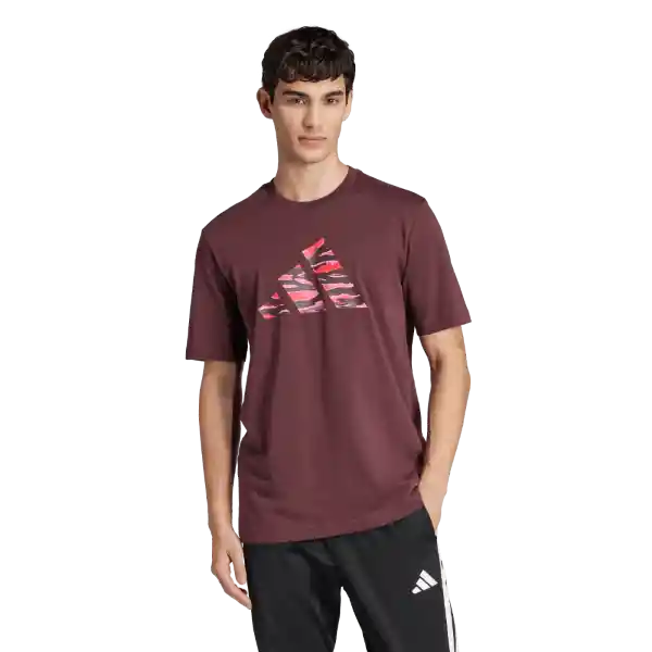 Adidas Camiseta C Camo Logo T Manga Corta Hombre Rojo Talla L