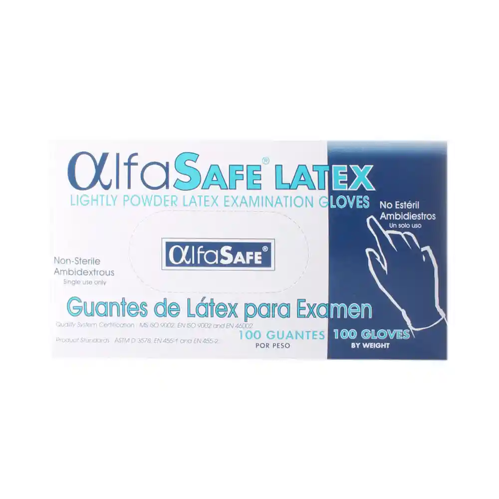 Alfa Safe Guantes de Látex Talla M