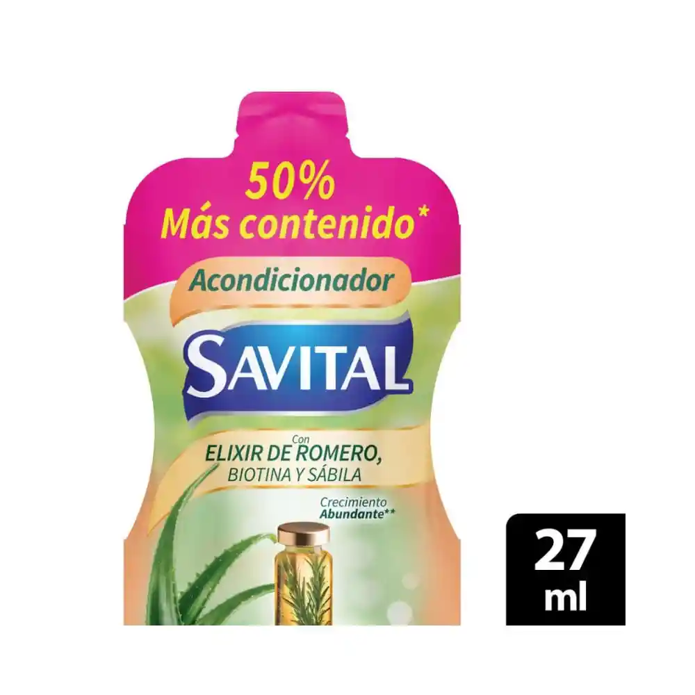 Acondicionador Sachet Savital Elixir de Romero Caja