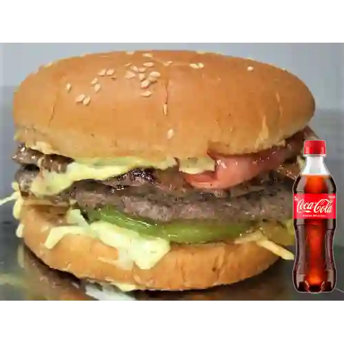 Combo Hamburguesa Doble + Coca Cola Original 400 ml