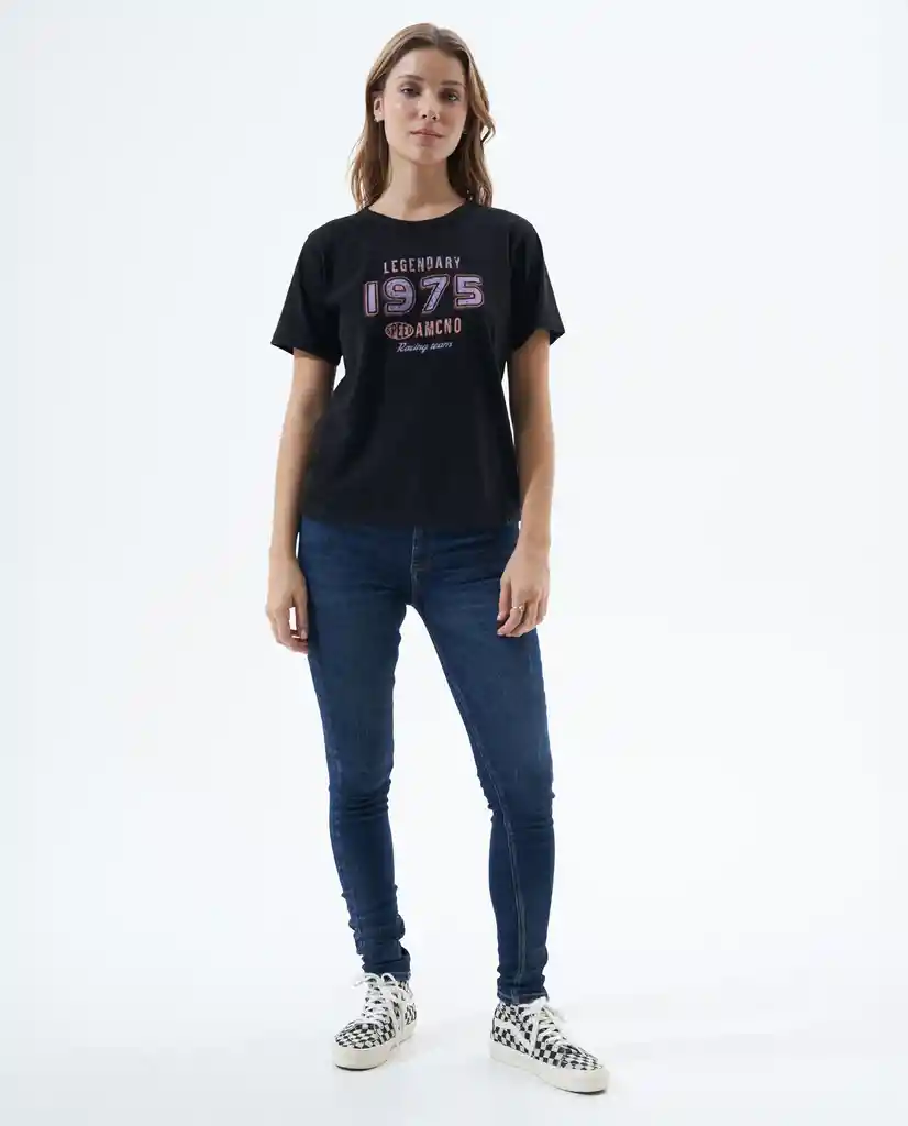 Camiseta Mujer Negro Talla XS 601F015 Americanino