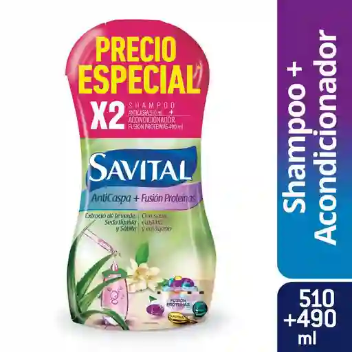 Savital Shampoo Anticaspa + Acondicionador Fusión Pro