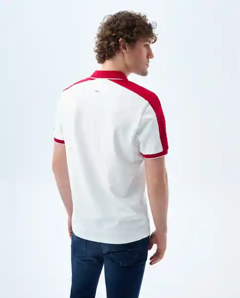 Camiseta Hombre Blanco y Rojo Talla M 809f002 Americanino