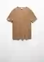 Camiseta Pana Beige Talla M Hombre Mango