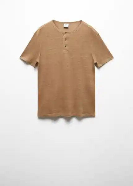 Camiseta Pana Beige Talla M Hombre Mango