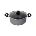 Olla Finlandek Aluminio 24x11.5 Cm Con Tapa de Vidrio&nbsp 1 Pieza Gris