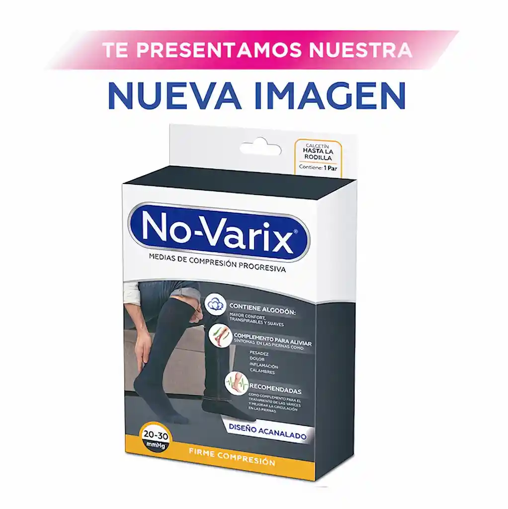 No-Varix Calcetín Hombre Clásica 20-30 mm/hg Navy L