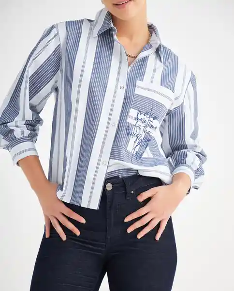 Camisa Azul Medianoche Ultraoscuro Talla XS 619F035 Esprit