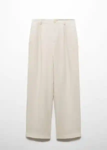 Pantalón Maneli Beige Talla 42 Mujer Mango