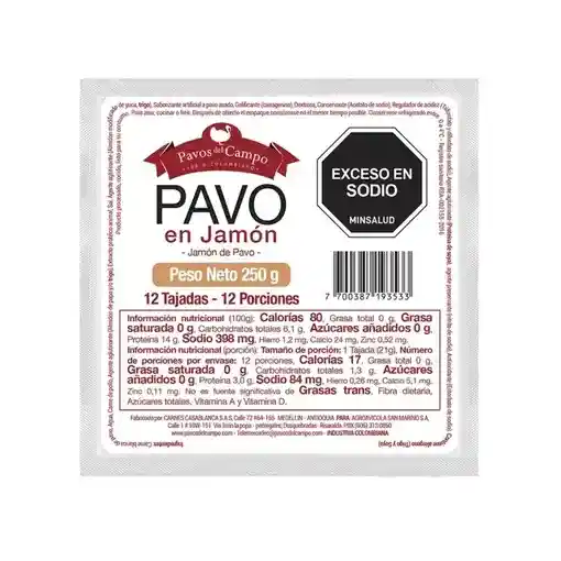 Jamón de Pavo - Pavos Del Campo