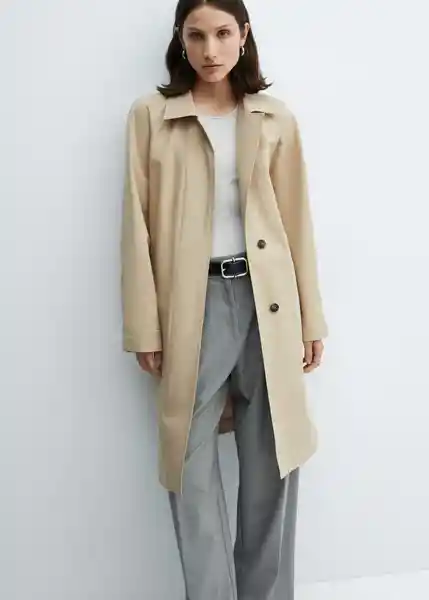 Gabardina Trench Classic Beige Talla 18 Mujer Mango