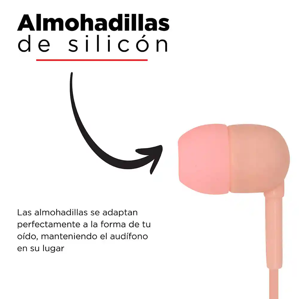 Miniso Audífonos de Cable Con Estuche De Cápsula Rosa Hf236