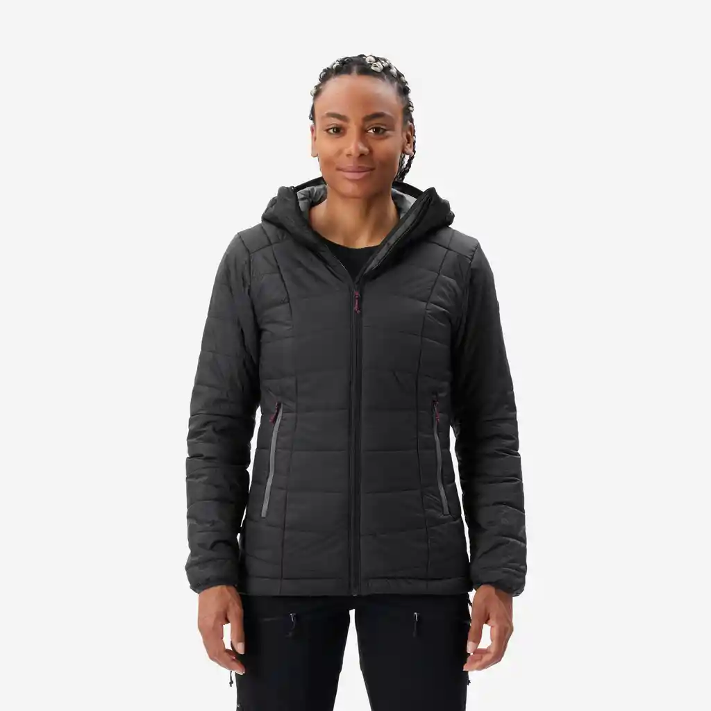 Chaqueta Acolchada Térmica Con Capucha de Senderismo Para Mujer Forclaz Mt100