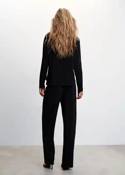 Camisa Pili Negro Talla S Mujer Mango