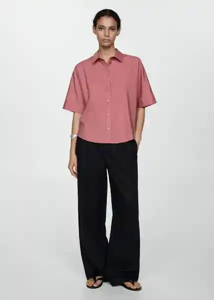 Camisa Canco-H Rosa Talla M Mujer Mango