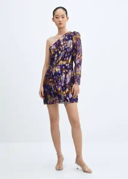 Vestido Showy Morado Talla 24 Mujer Mango