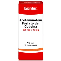 Acetaminofen Genfar 325/30Mg Comprimidos