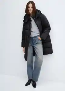Abrigo Anorak Rocio Negro Talla M Mujer Mango