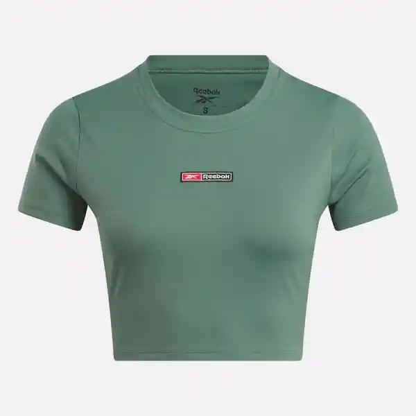 Reebok Camiseta Lux Bold Crop Tee Para Mujer Verde Talla L