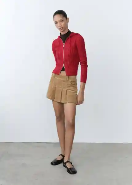 Falda Jimmy Khaki Talla 32 Mujer Mango