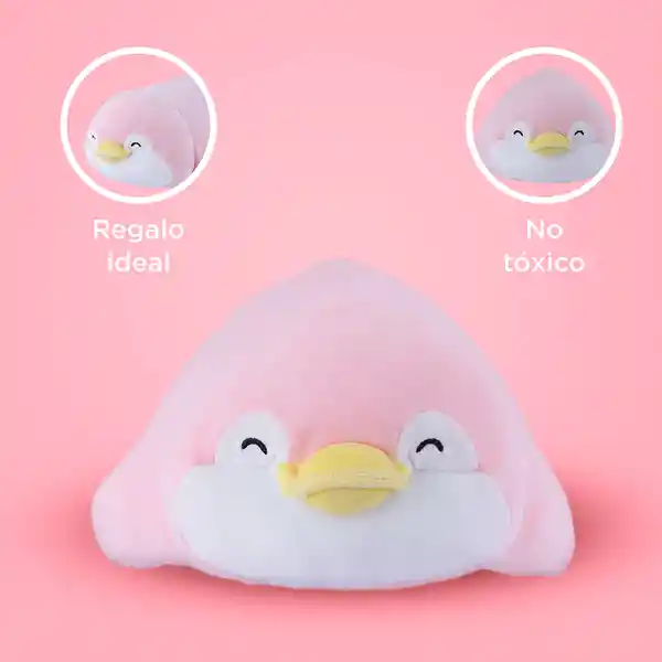 Peluche Pinguino Acostado Pendy Mini Family Rosa 19" Miniso