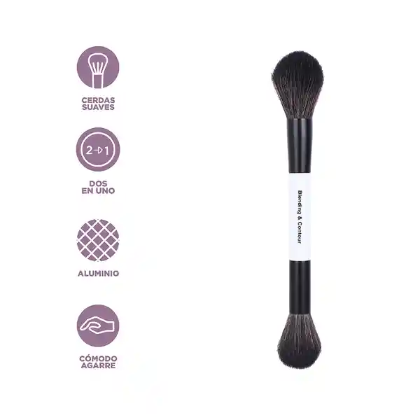 Brocha Para Difuminar y Contornear 2 en 1 Black & White Miniso