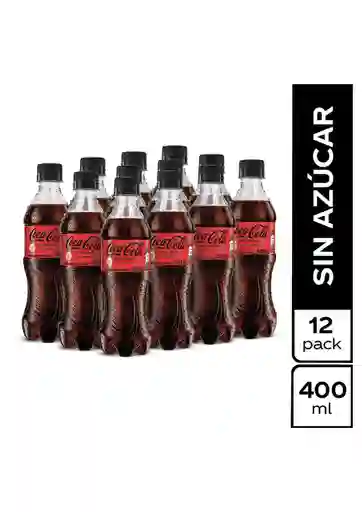 Gaseosa Coca-Cola sin Azúcar 400ml x 12 Unds