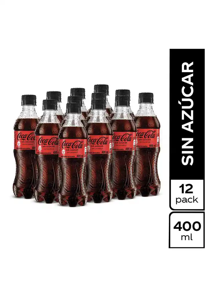Coca-Cola Zero Gaseosa 400Ml X 12 Unds