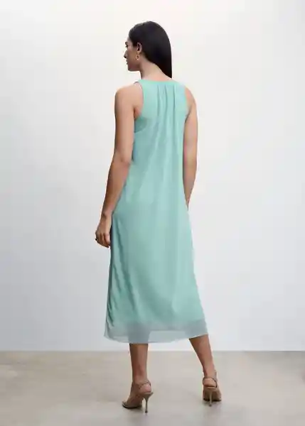 Vestido Themis-A Turquesa Talla M Mujer Mango