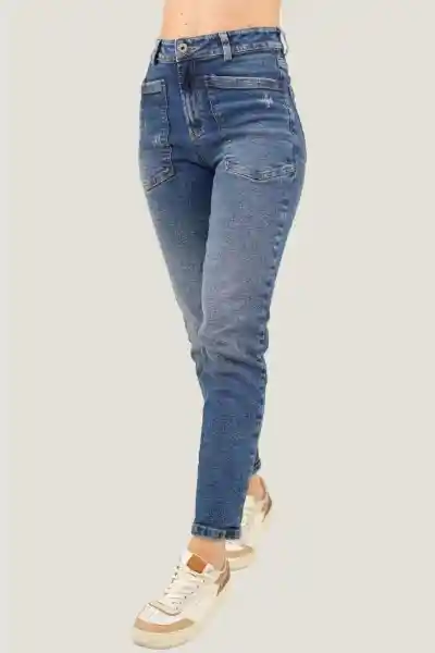 Jean Mom Confort Color Azul Oscuro Talla 14 Ragged