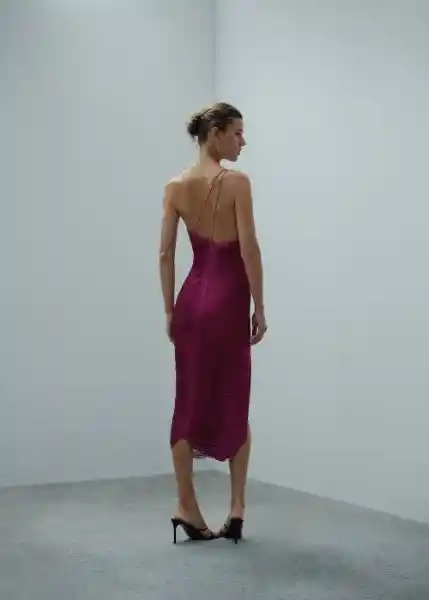 Vestido Fleca Morado Talla XS Mujer Mango