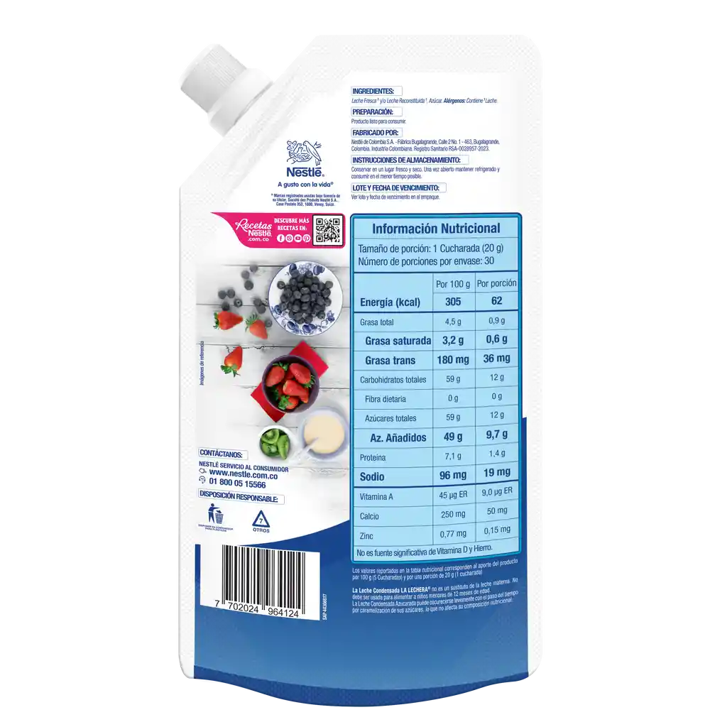Leche condensada LA LECHERA x 600g