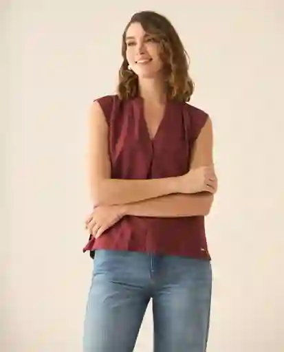 Camisa Rojo Sangría Oscuro Talla M 113G002 Esprit