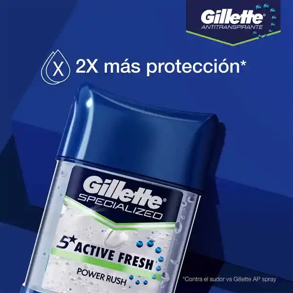 Antitranspirante en Gel Invisible Gillette Power Rush 82 g