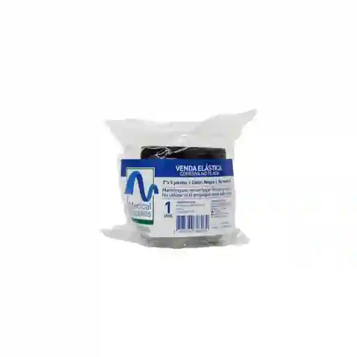 Venda Elastica Cohesiva 2"x5 Yardas Color Negro Medical Supplies