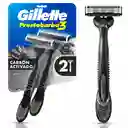 Gillette Prestobarba 3 Carbono Cuchillas de Afeitar con Carbón 2 Uds