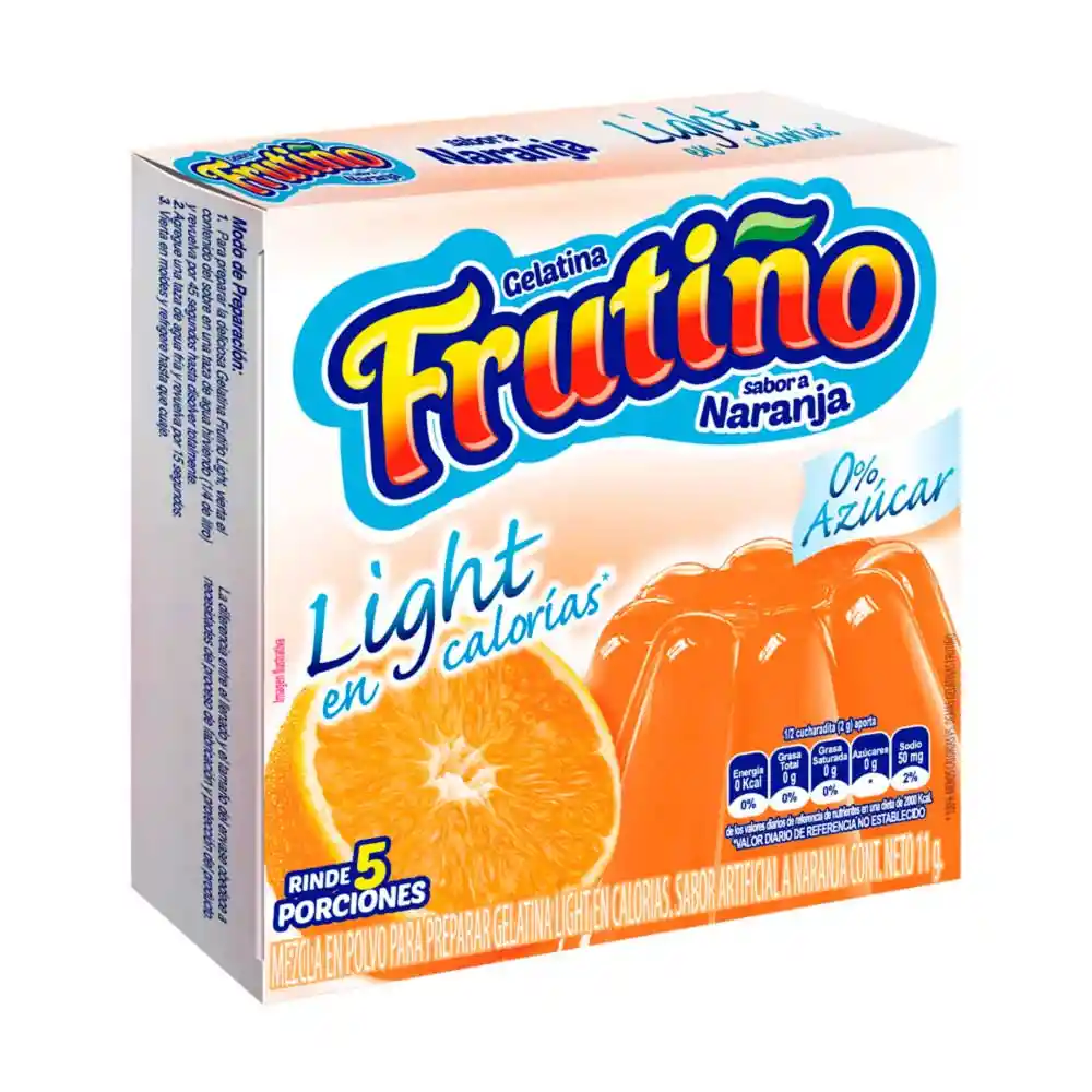 Frutiño Gelatina en Polvo Light Sabor Naranja