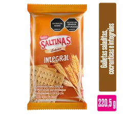 Galletas SALTINAS Integrales 9 Unds x 220,5g