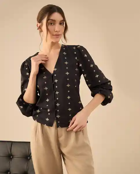 Camisa Jaguar Negro Ultraoscuro Talla M 412G005 Esprit