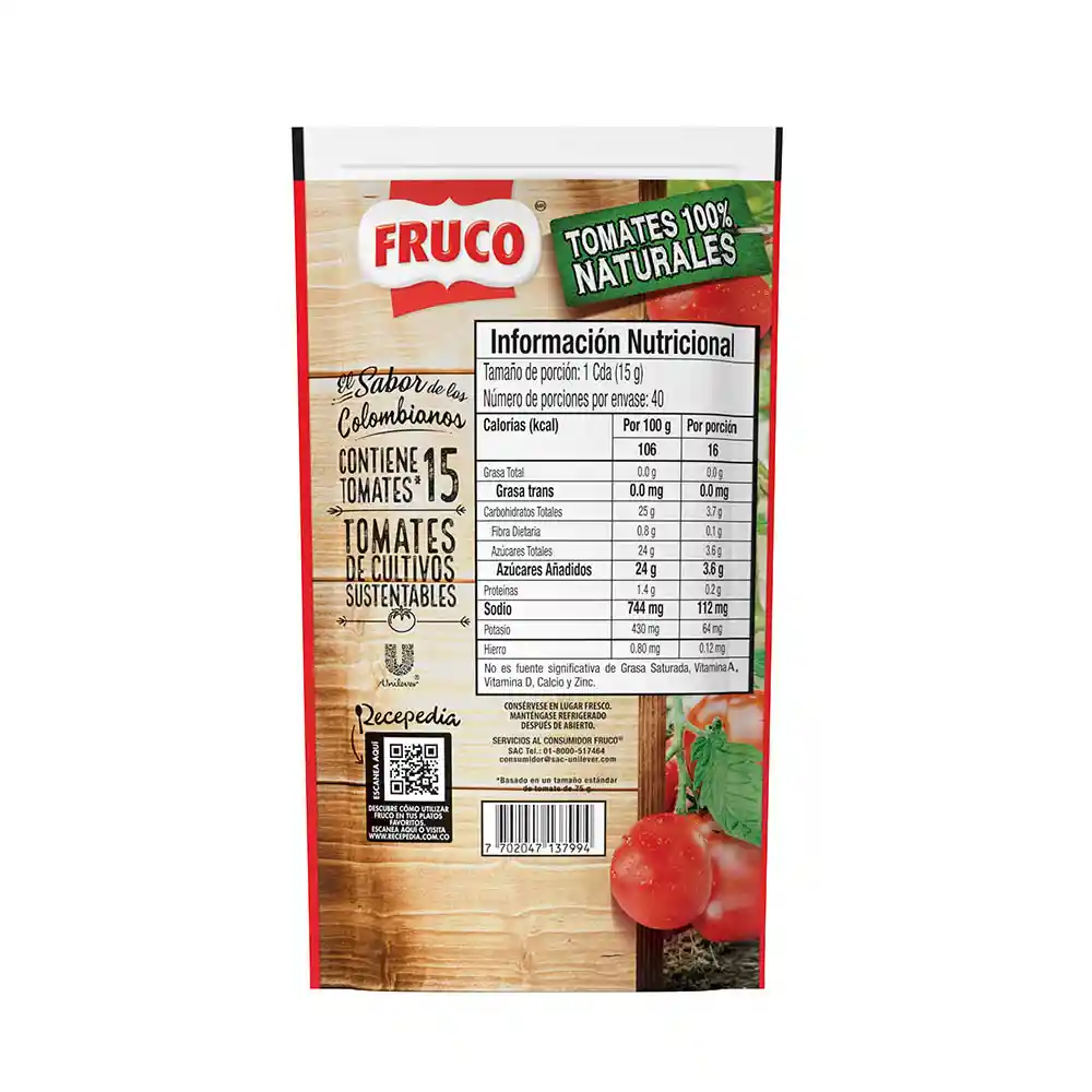 Salsa de Tomate Fruco doypack 600G