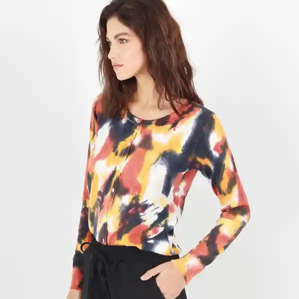 Suéter Cuello Redondo Manga Larga Multicolor Talla S 695039