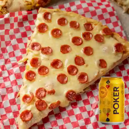 Combo Pizza de Carnes + Poker 355 ml