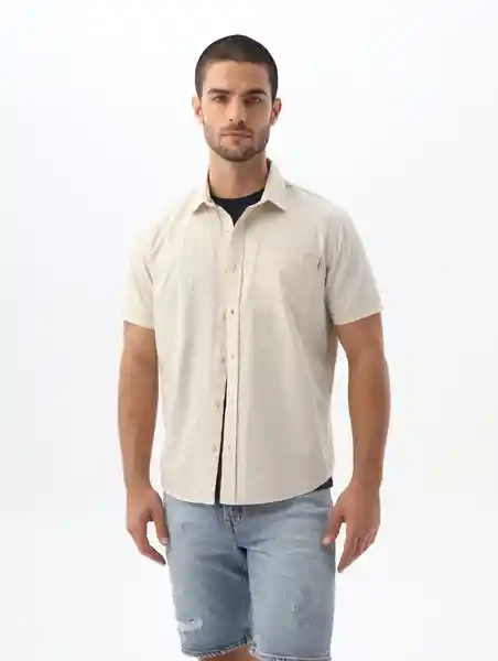 Camisa Hombre Crudo Beige Talla S 819f001 Americanino