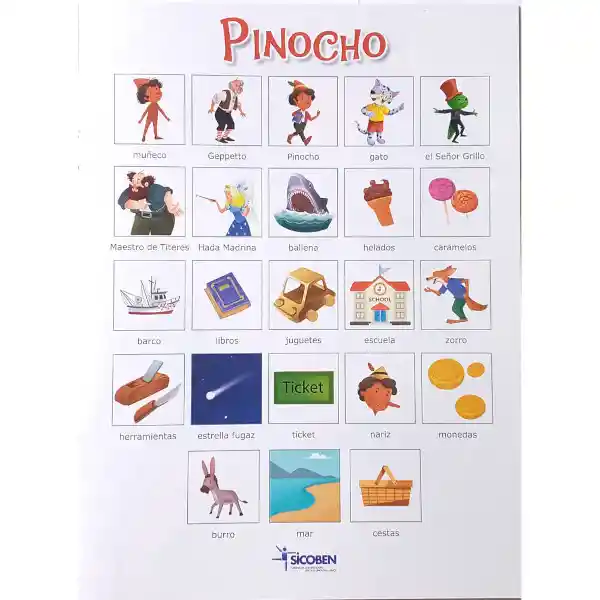 Libro Infantil Con Pictogramas. Pinocho - Sicoben