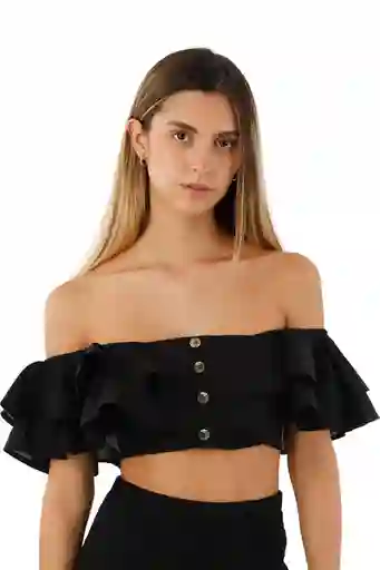 Top Fiore Negro Talla Xs Mercedes Campuzano