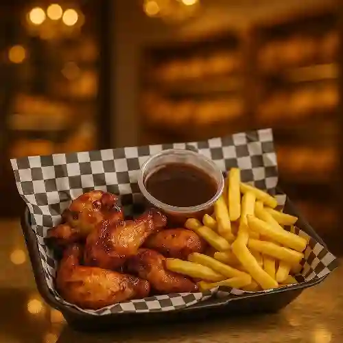 Alitas X 6 Unidades con Papas Francesas
