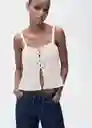 Top Coqueto Crudo Talla S Mujer Mango