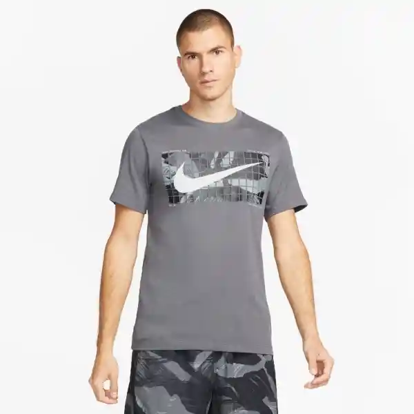 Nike Camiseta Tee Camo Para Hombre Gris Talla L